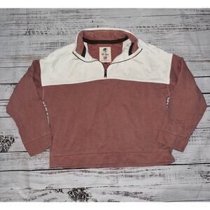 Fat Face Women’s The Airlie Pullover 1/4 Zip Size 6 Pink‎ Rose White